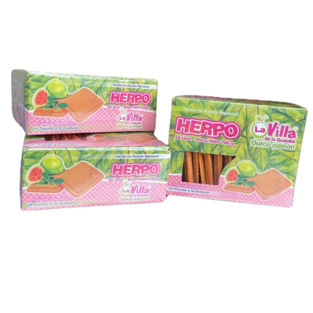 Herpos de Jalea de Guayaba con Manjar Blanco x 26und x 700gr