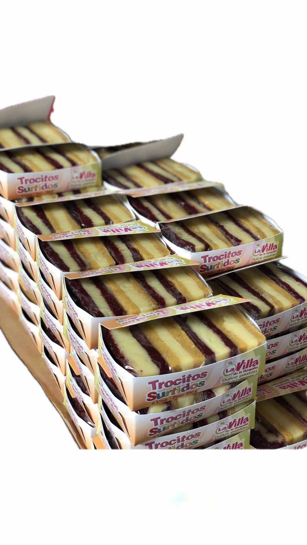 Trocitos de Frutas Surtidos: Bocadillo de Guayaba, Piña, Mora y Feijoa x 8und x 350gr
