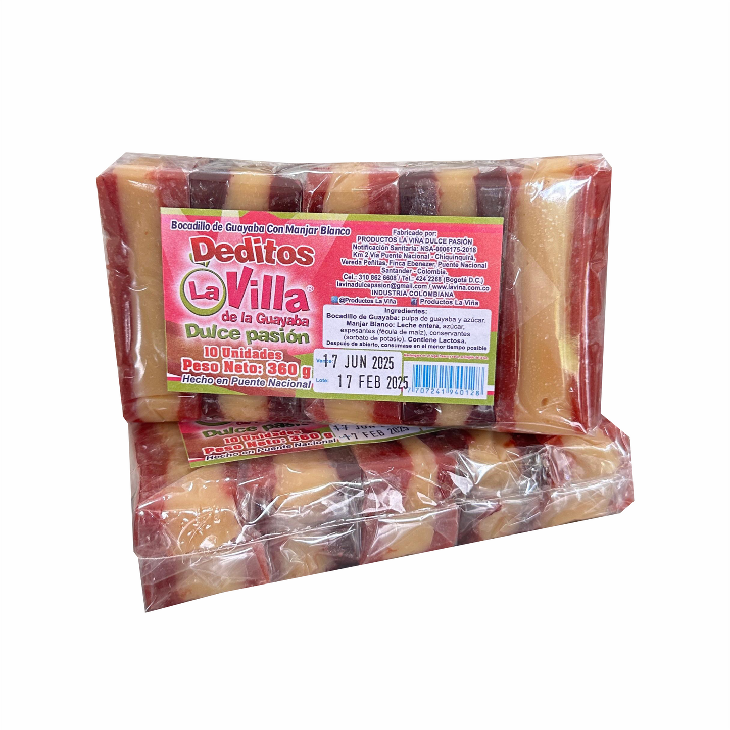 Deditos: Bocadillo de Frutas con Manjar Blanco x 10und x 360gr