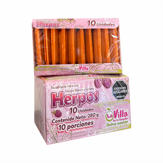Herpos de Jalea de Mora con Manjar Blanco x 10und x 280gr