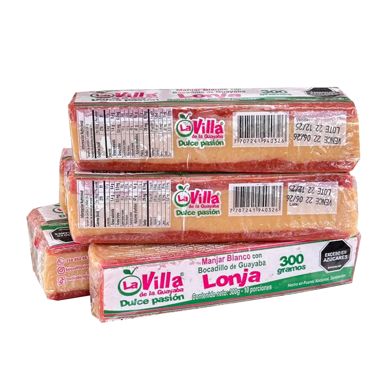 Lonja de Manjar: Manjar Blanco con Bocadillo de Guayaba x 300gr