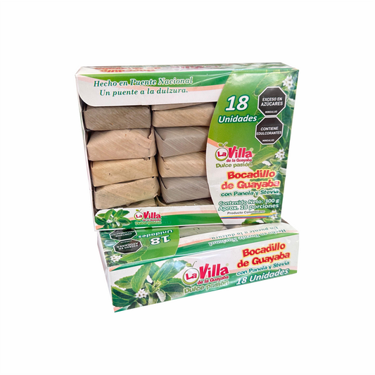 Bocadillo de Guayaba sin azúcar, endulzado con stevia y panela x 18und x 300gr