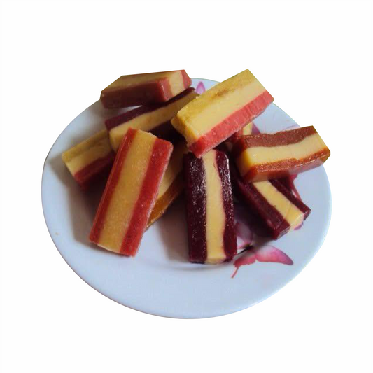 Trocitos de Frutas Surtidos: Bocadillo de Guayaba, Piña, Mora y Feijoa x 8und x 350gr